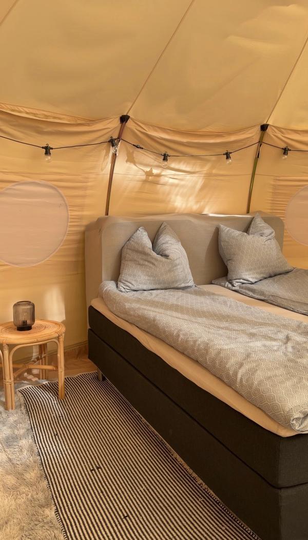 Inside the tent