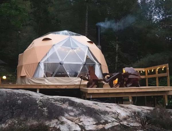 A glamping dome in North Portugal