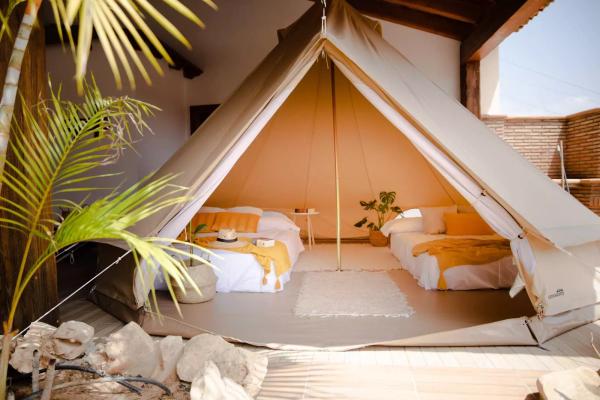 A bell tent for glamping in Malaga