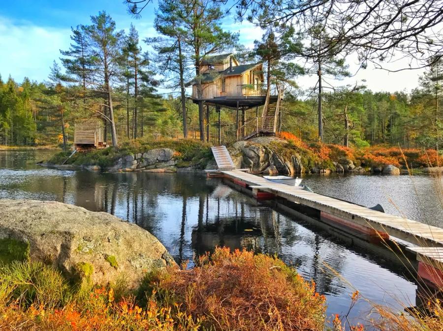 Glamping in a treehouse in Norge