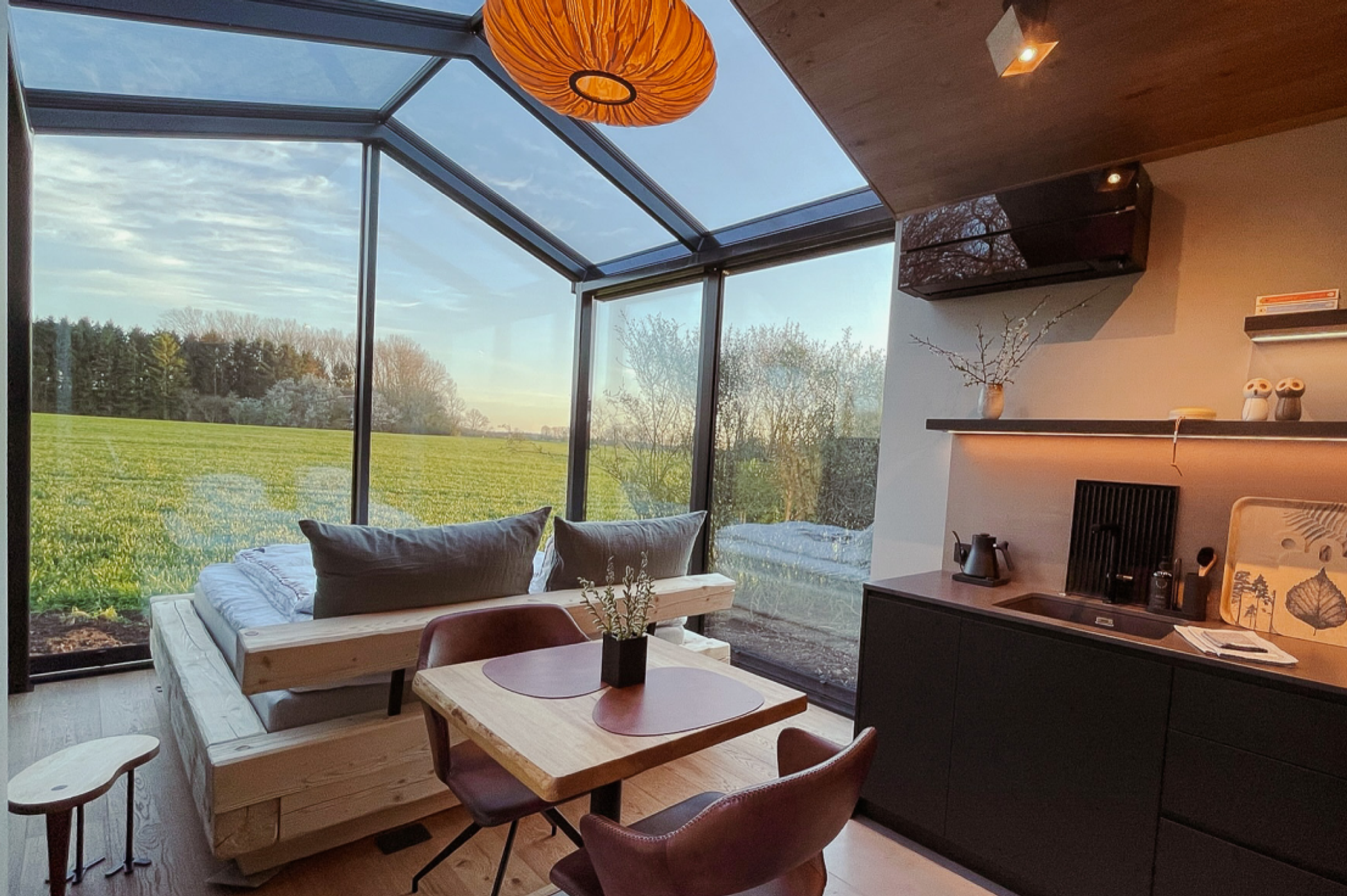 Glass cabins on Lolland