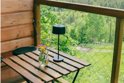 Inde i hytten