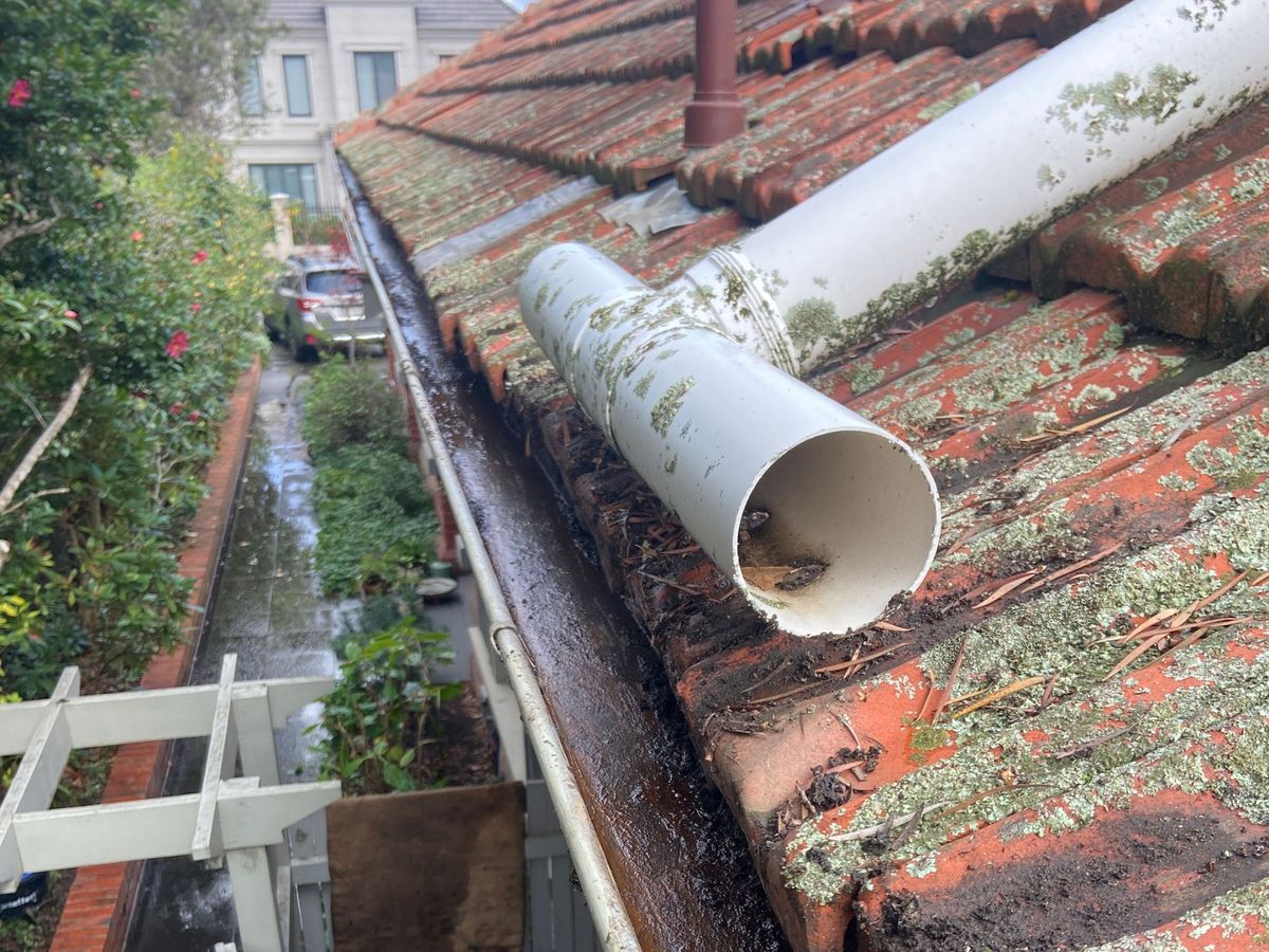 The same St Helen's Road gutter cleared, with the brush guard washed and refitted