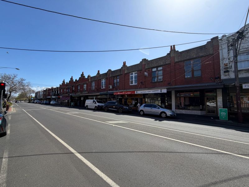 Edwardian red brick shopfronts along Glen Eira Road in Ripponlea Village