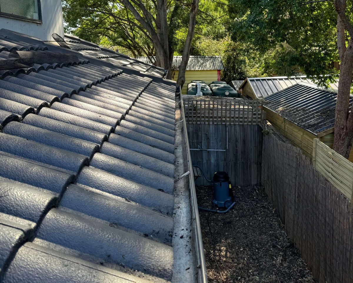 Cleared gutter run on Prospect Hill Road, Canterbury after vacuum cleaning