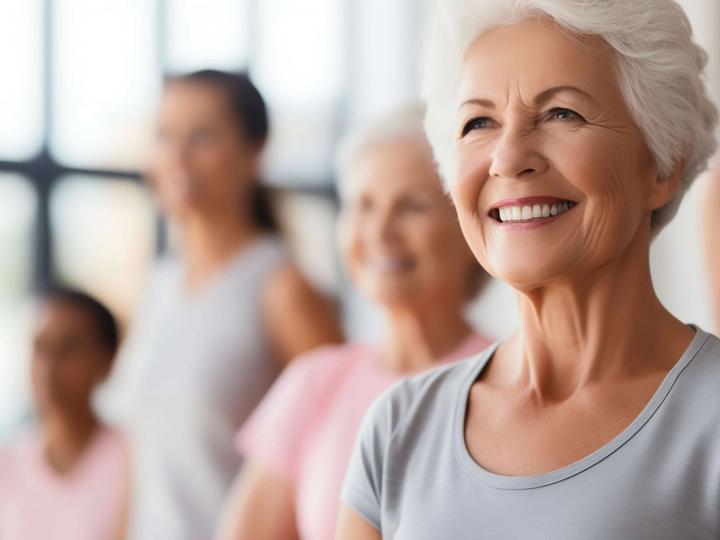 Women's health transformation patient celebrating renewed vitality outdoors.