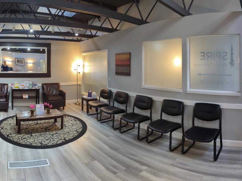 Panoramic view of the Denver Southeast waiting room and front desk