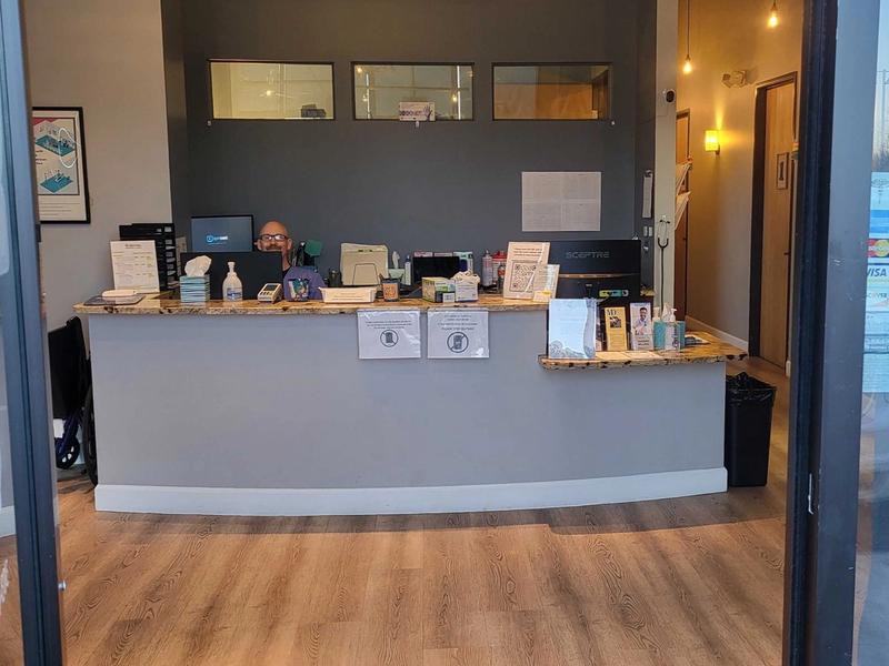 Front desk seen from the entrance