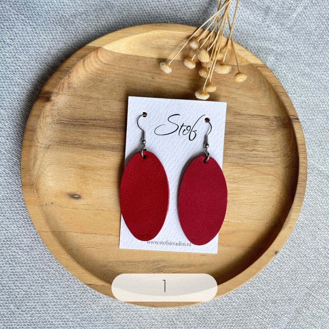 Jaimy - Leren oorbellen handgemaakt | Stof Sieraden