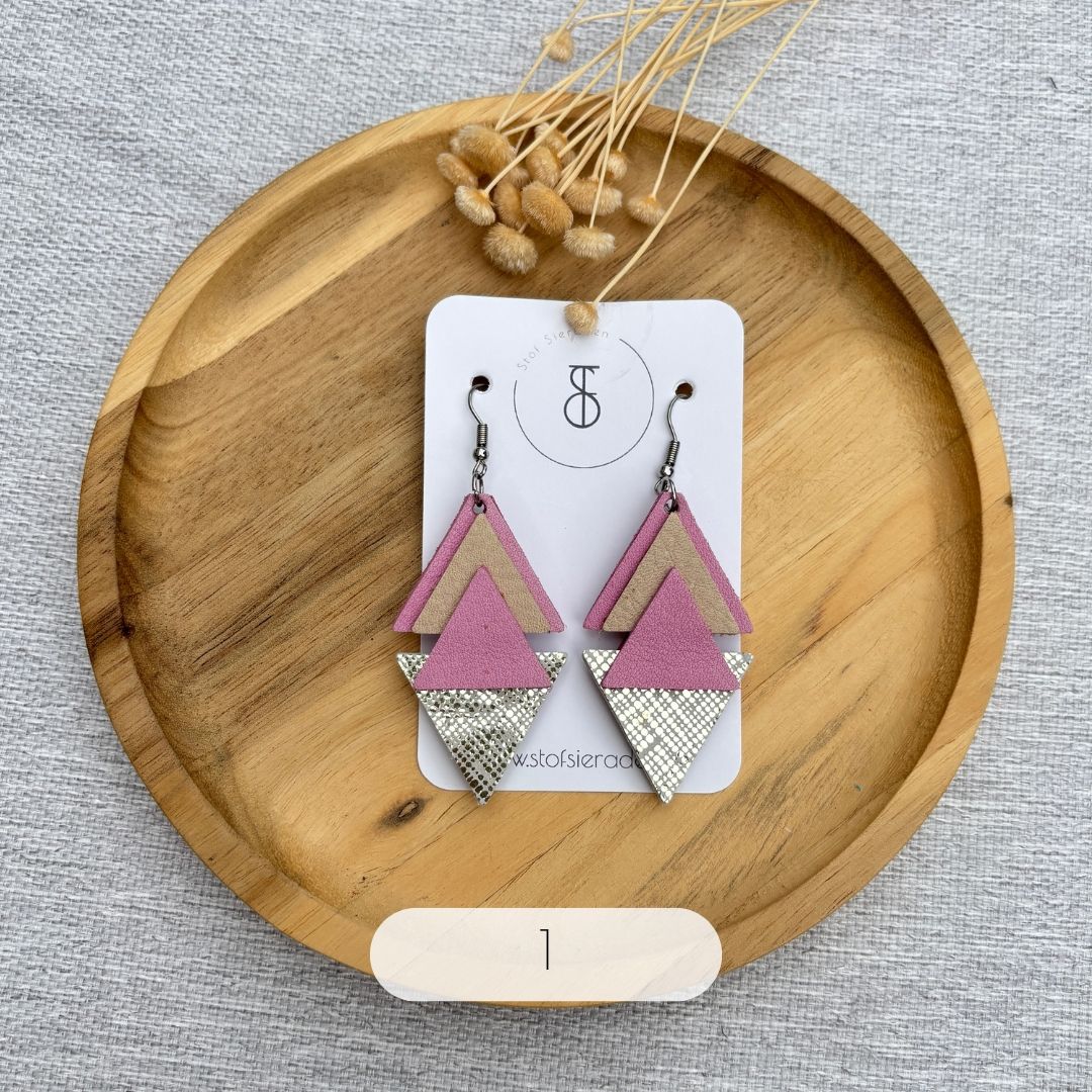 Fleur - Leren oorbellen handgemaakt | Stof Sieraden