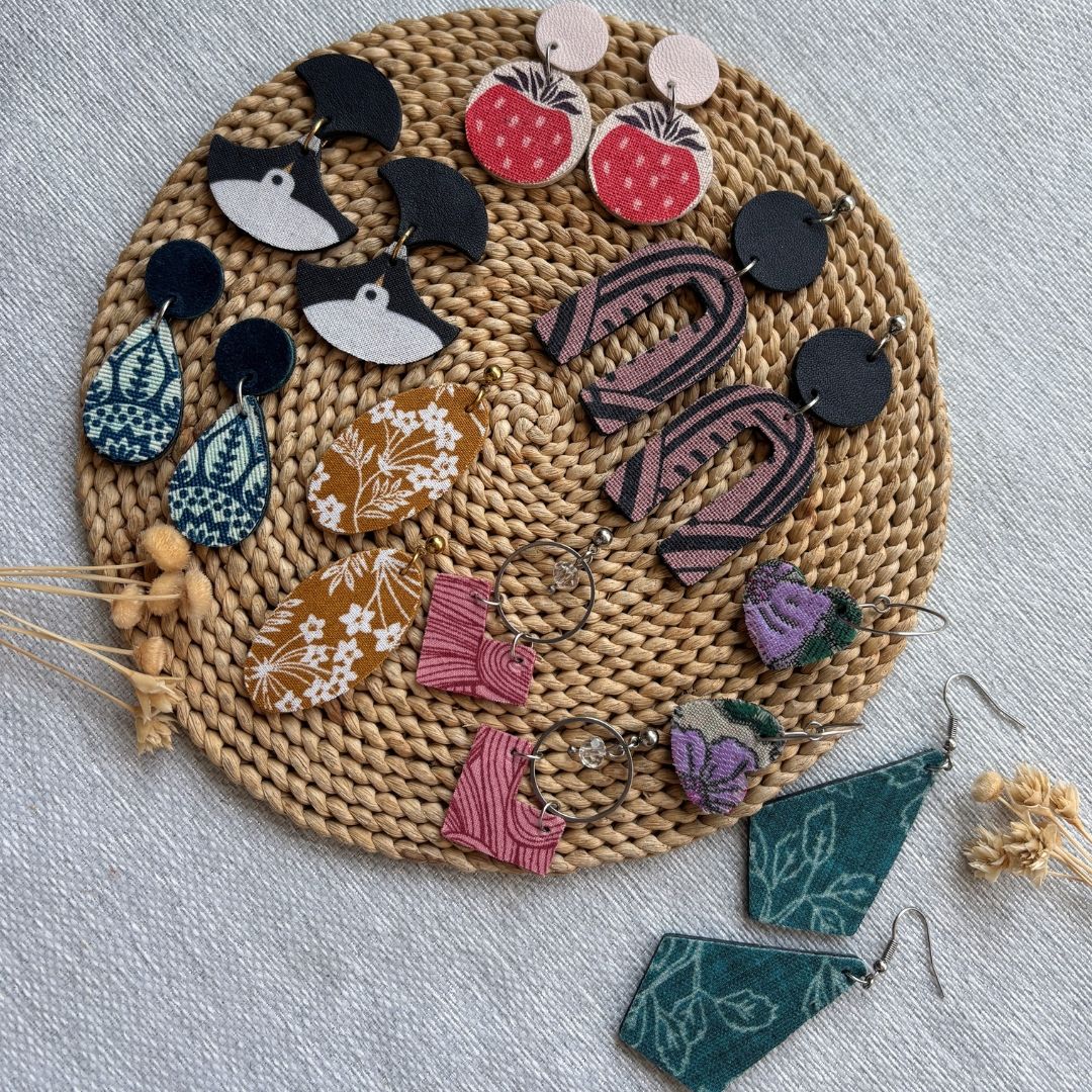 Leren oorbellen handgemaakt | Mlous x Stof Sieraden