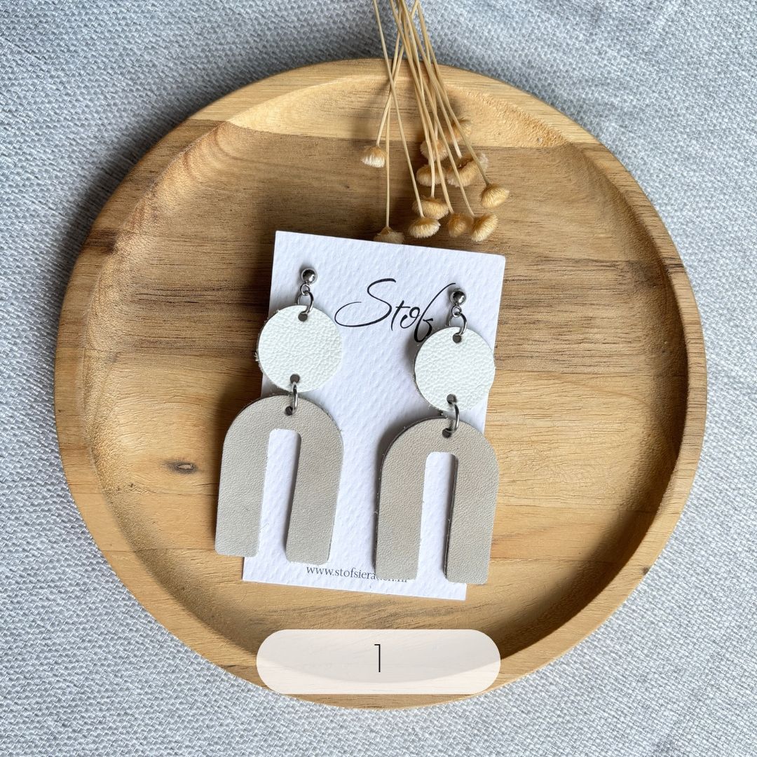 Nikkie - Leren oorbellen handgemaakt | Stof Sieraden
