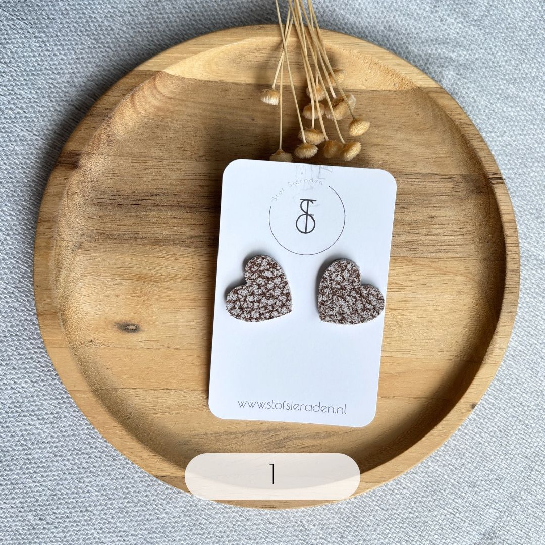 Jamilla - Leren oorbellen handgemaakt | Stof Sieraden