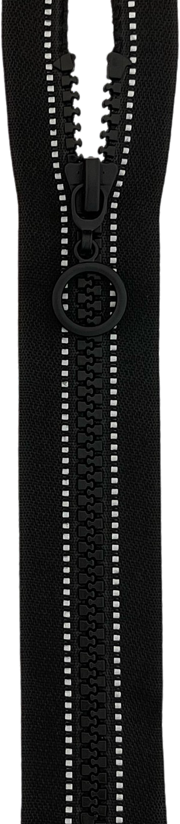 D5 molded zipper with a reflective accent