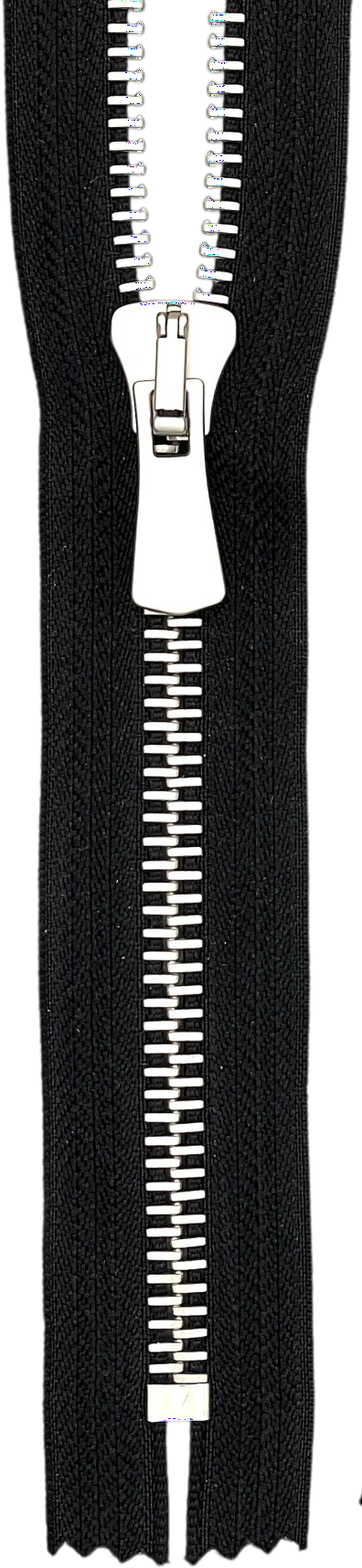 M5 Polished Metal Zipper, Closed-End