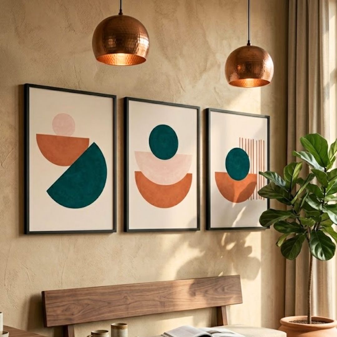 Boho Abstract Sunset – Set of 3 Premium Wall Frames - Image 4