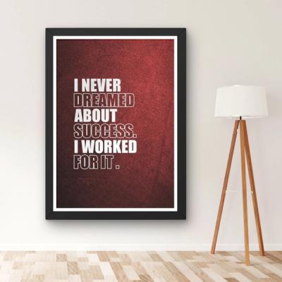 I Never dreamed about success, I worked for it