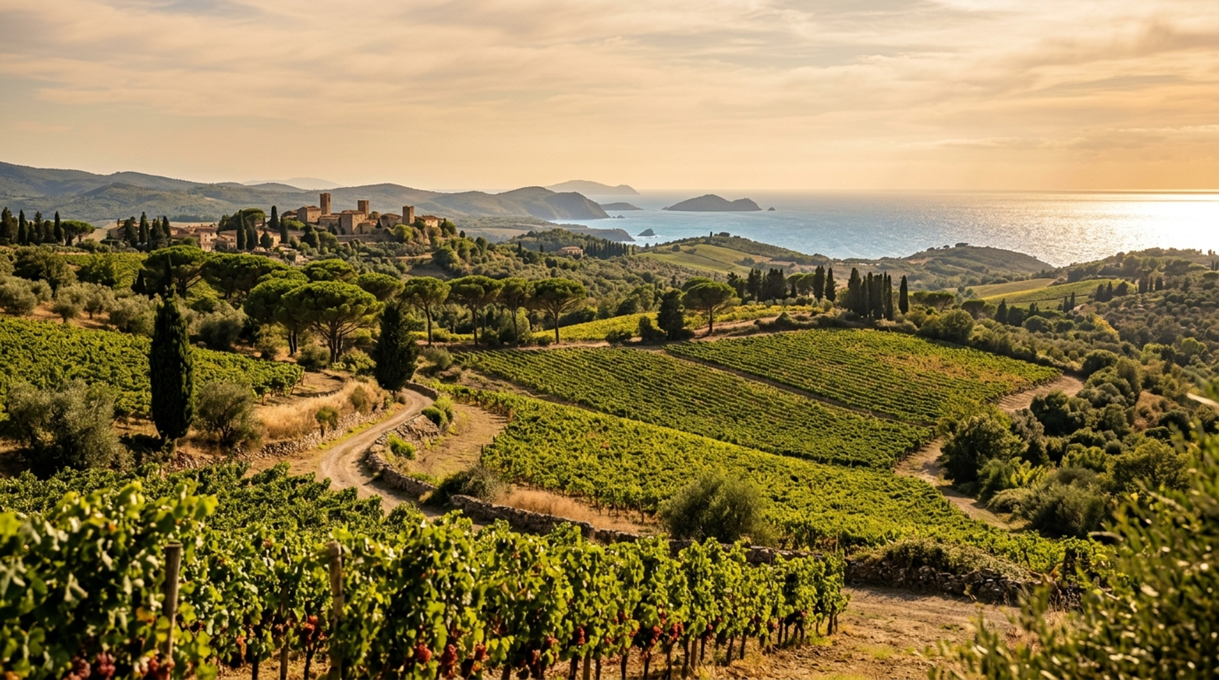 Weinberg in Maremma, Toskana, Heimat von Valdifalco Toscana Syrah