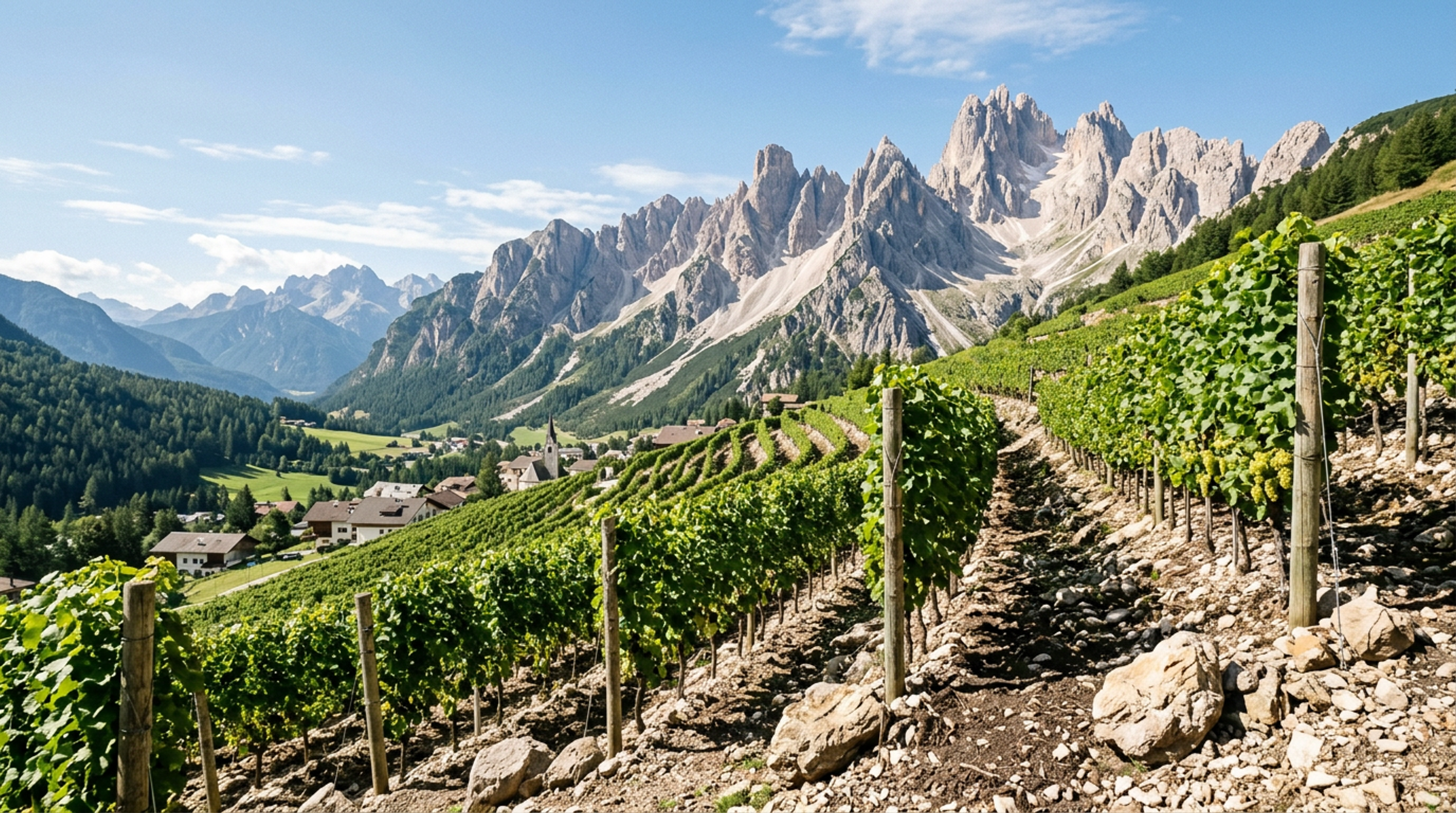 Weinberg in Südtirol, Heimat von Pfitscher Sauvignon Blanc Saxum