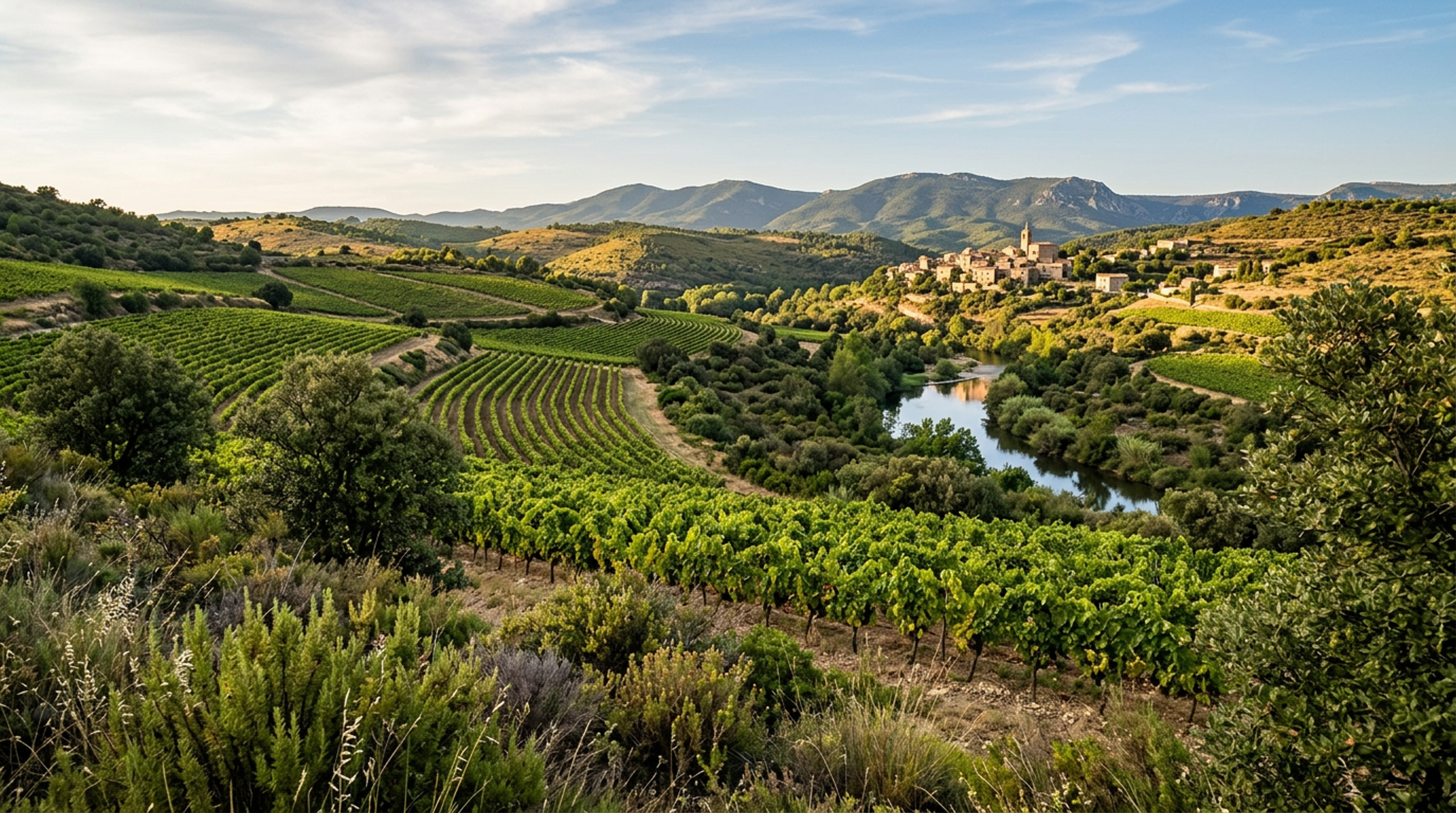 Weinberg in Saint-Chinian, Languedoc, Heimat von Mas des Huppes Saint-Chinian