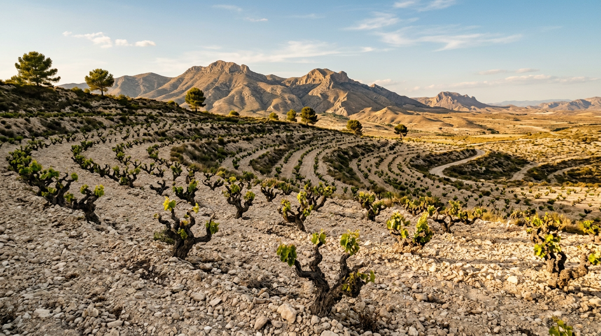 Weinberg in Yecla, Murcia, Heimat von Barahonda Summum Monastrell 2021