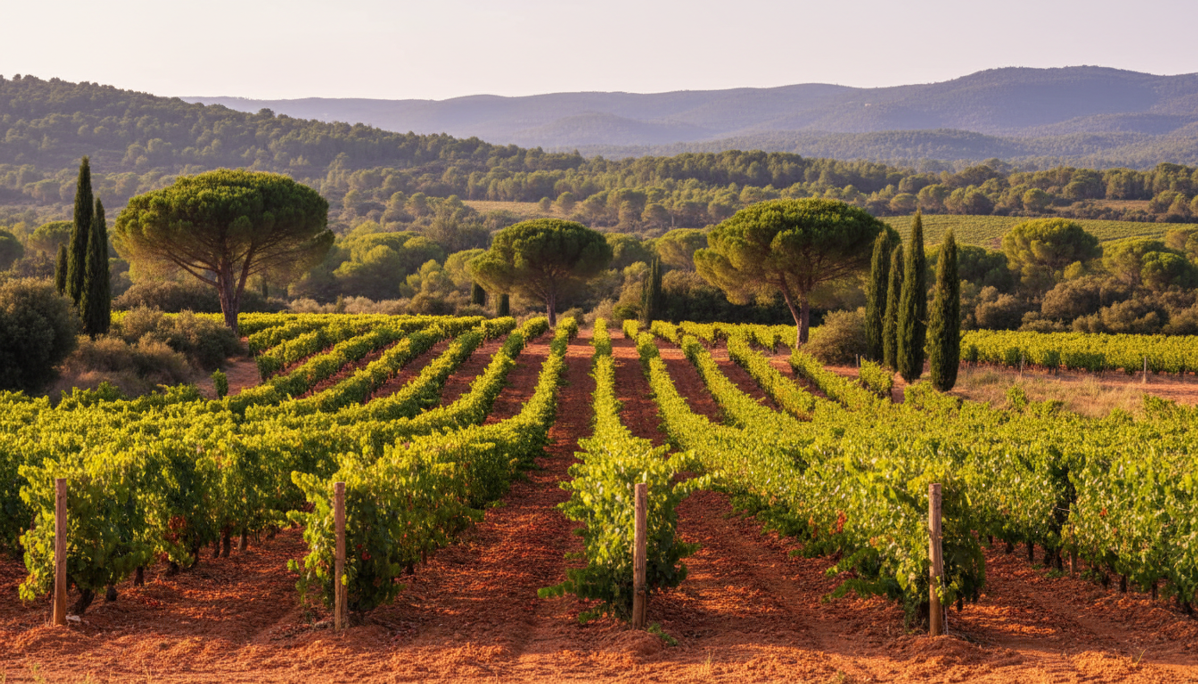 Weinberg in Côtes de Provence, Heimat von Domaine Les Fouques Cuvée de l'Aubigue 2022