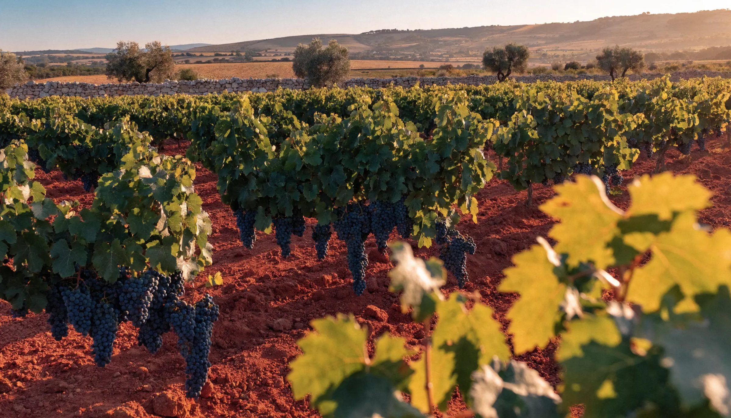 Weinberg in Manduria, Apulien, Heimat von Primitivo di Manduria