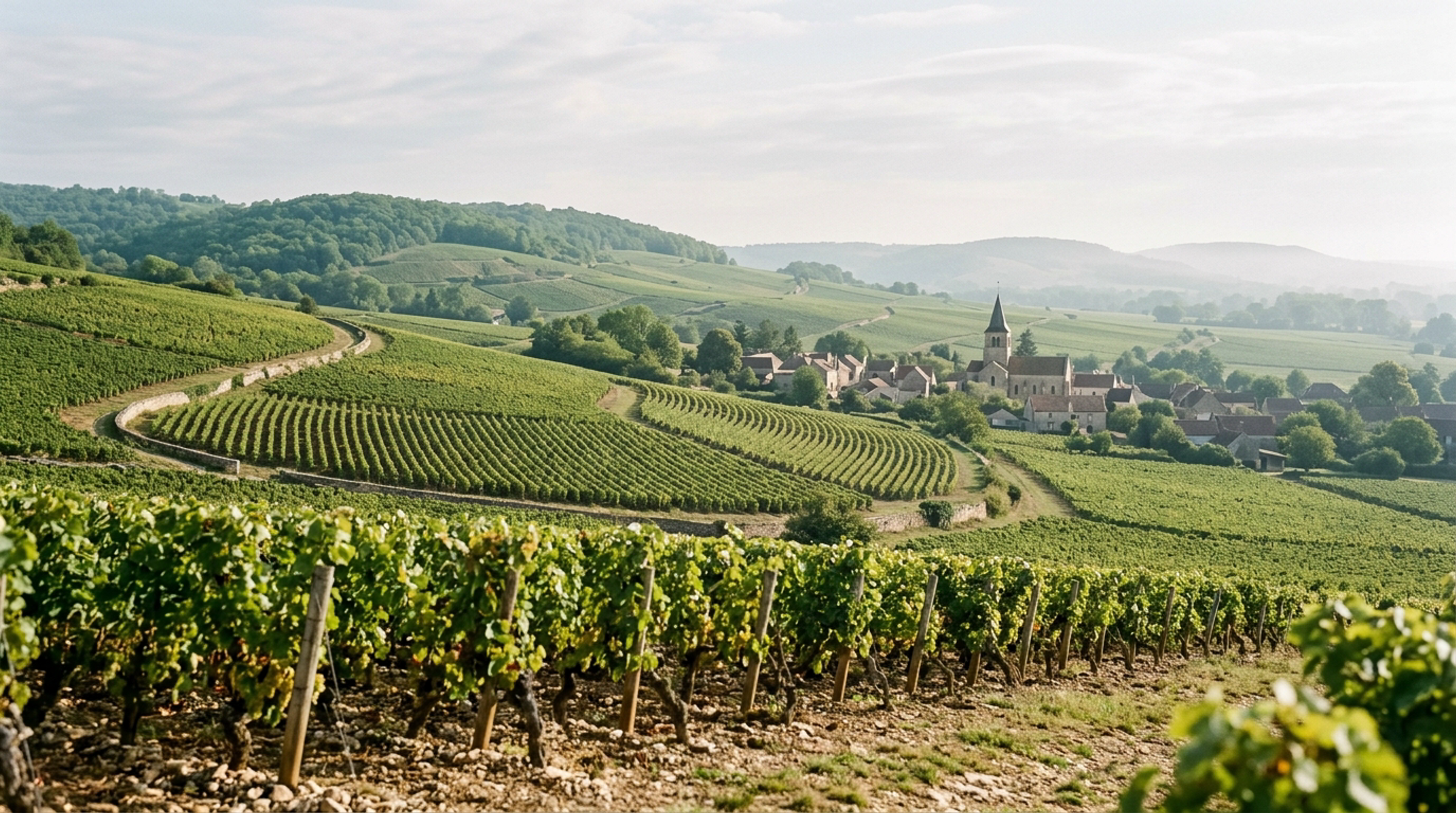 Weinberg in Viré-Clessé, Burgund, Heimat von Guillemot-Michel Quintaine