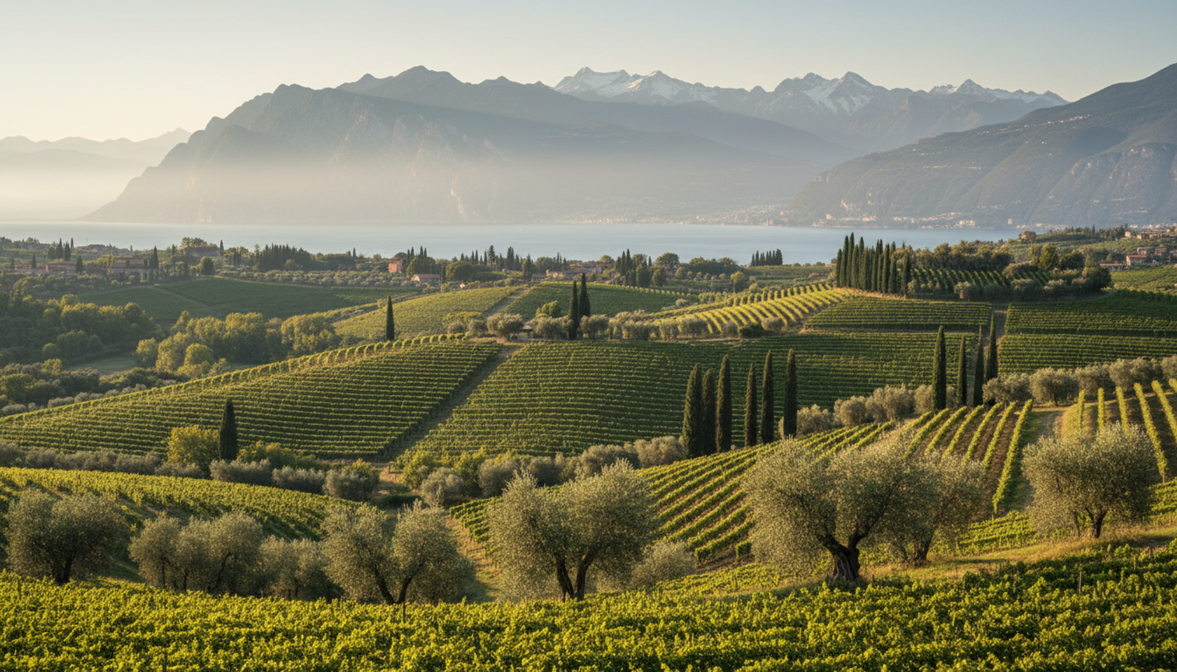 Weinberg in Garda DOP, Heimat von Tinazzi Garda Bianco 2023