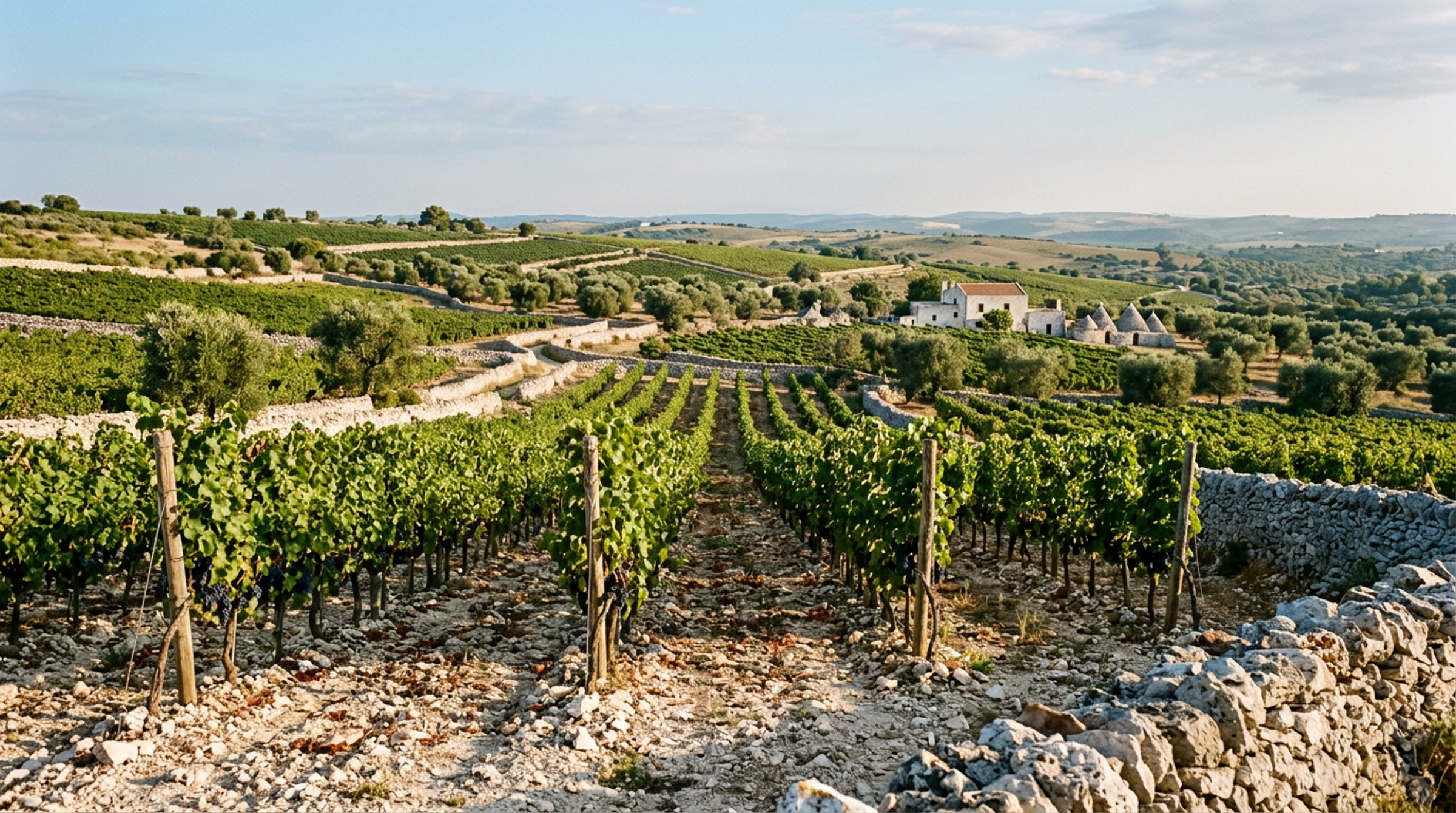Weinberg in Gioia del Colle, Apulien, Heimat von Primitivo Gioia del Colle Riserva