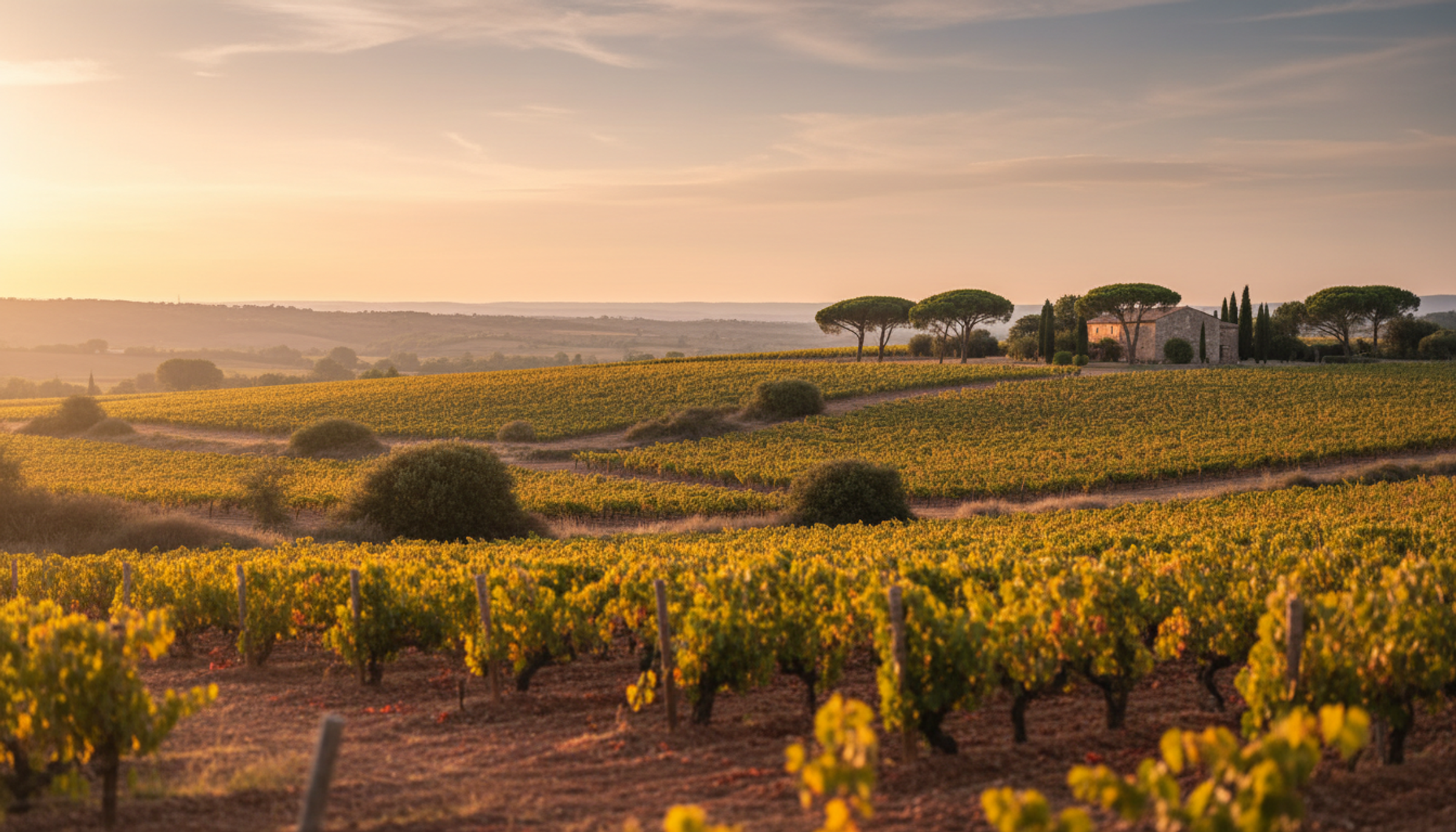 Weinberg in Côtes de Thongue (Languedoc), Heimat von Le Champ des Grillons