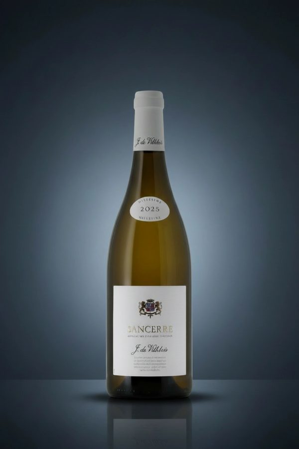 Sancerre, Flasche auf dunklem Studio-Hintergrund