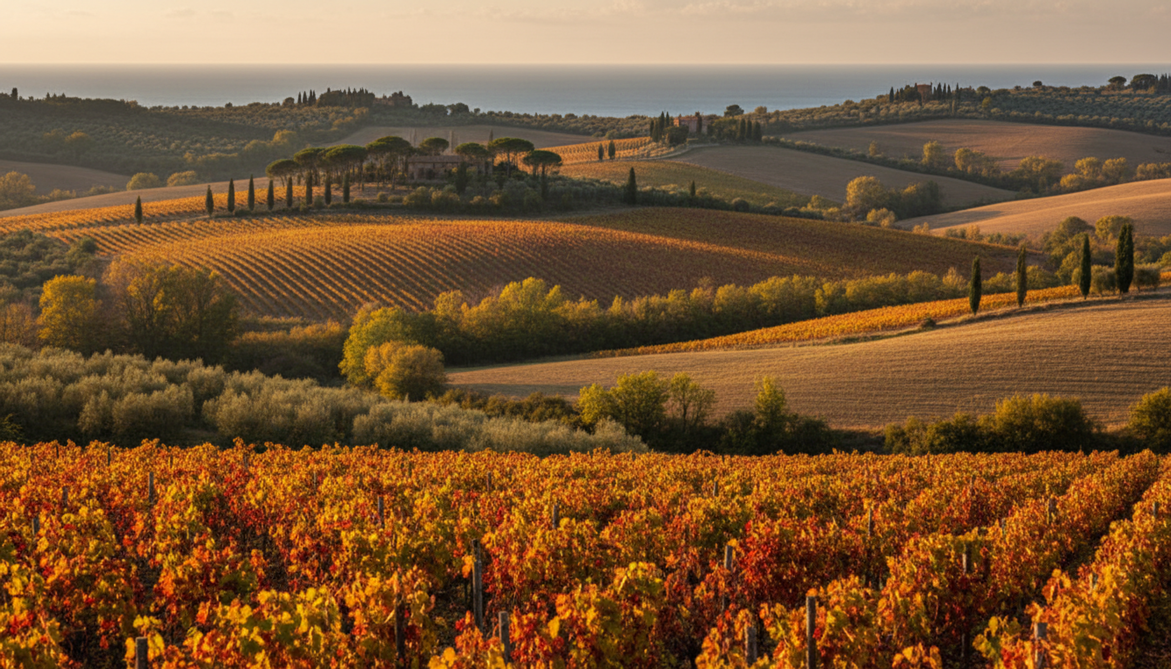 Weinberg in Maremma, Toskana, Heimat von Serpaiolo Serpaia di Endrizzi Rosso Toscana IGP