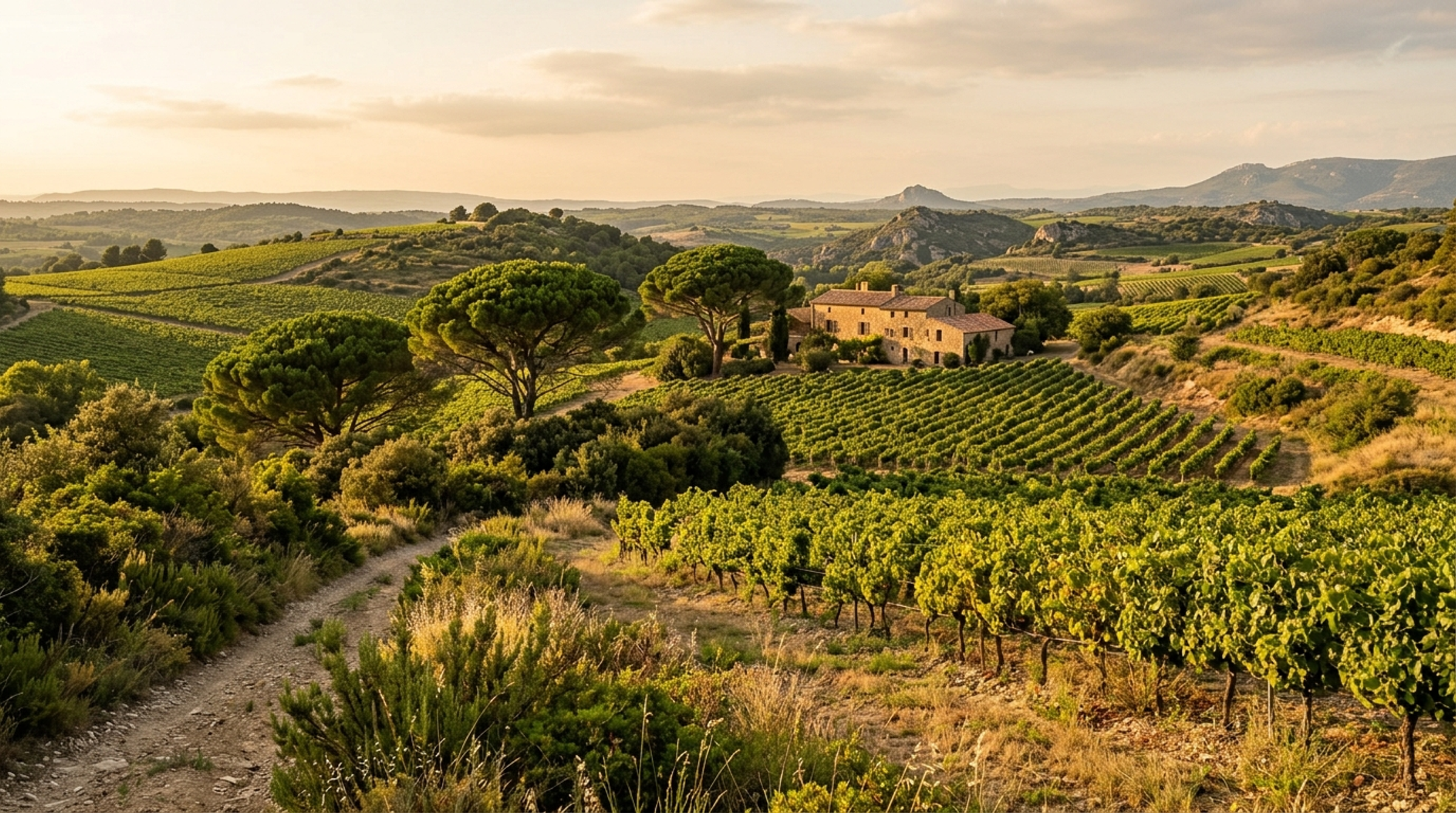 Weinberg in Languedoc, Heimat von Mas du Novi Chardonnay