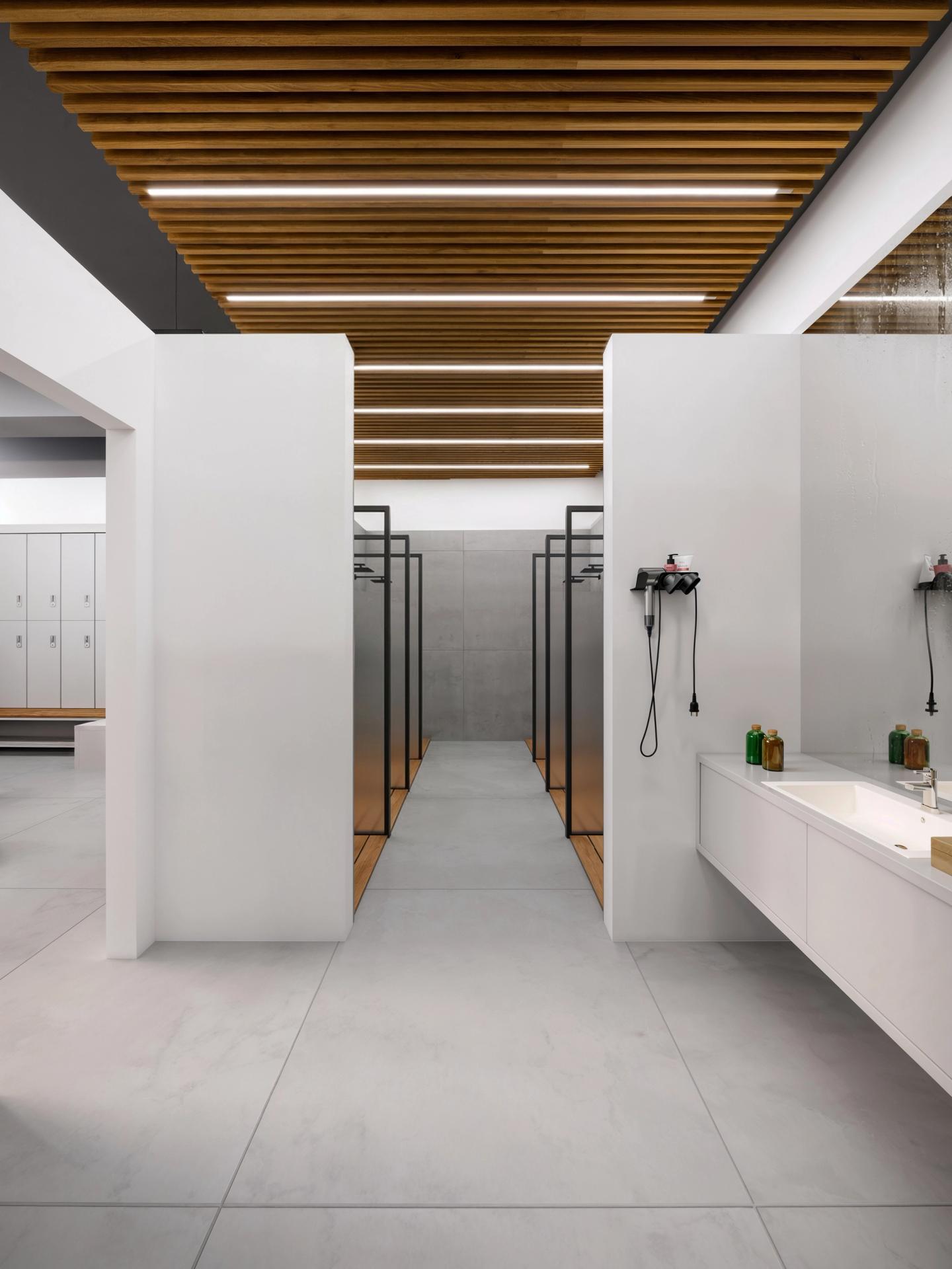 View of the shower area