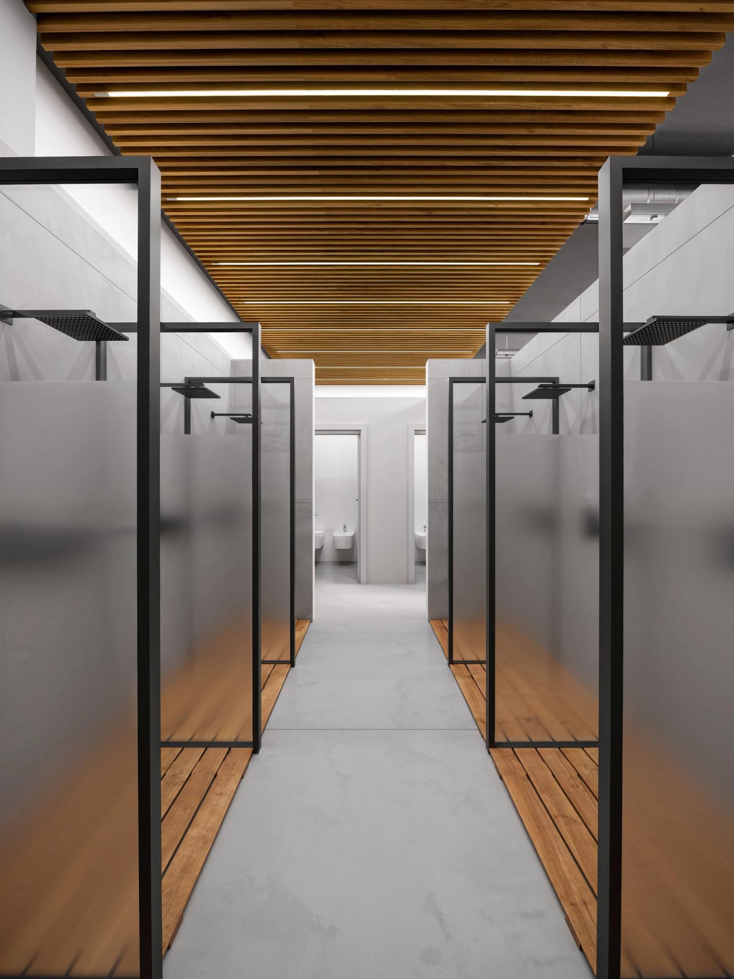 View of the shower area