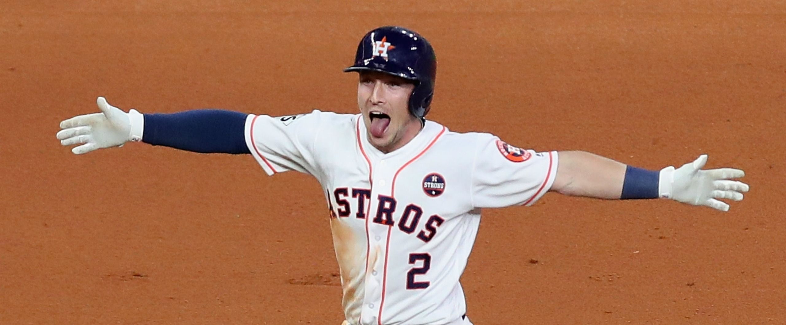 Alex Bregman Game-Used World Champions Gold Jersey - 4/3/18