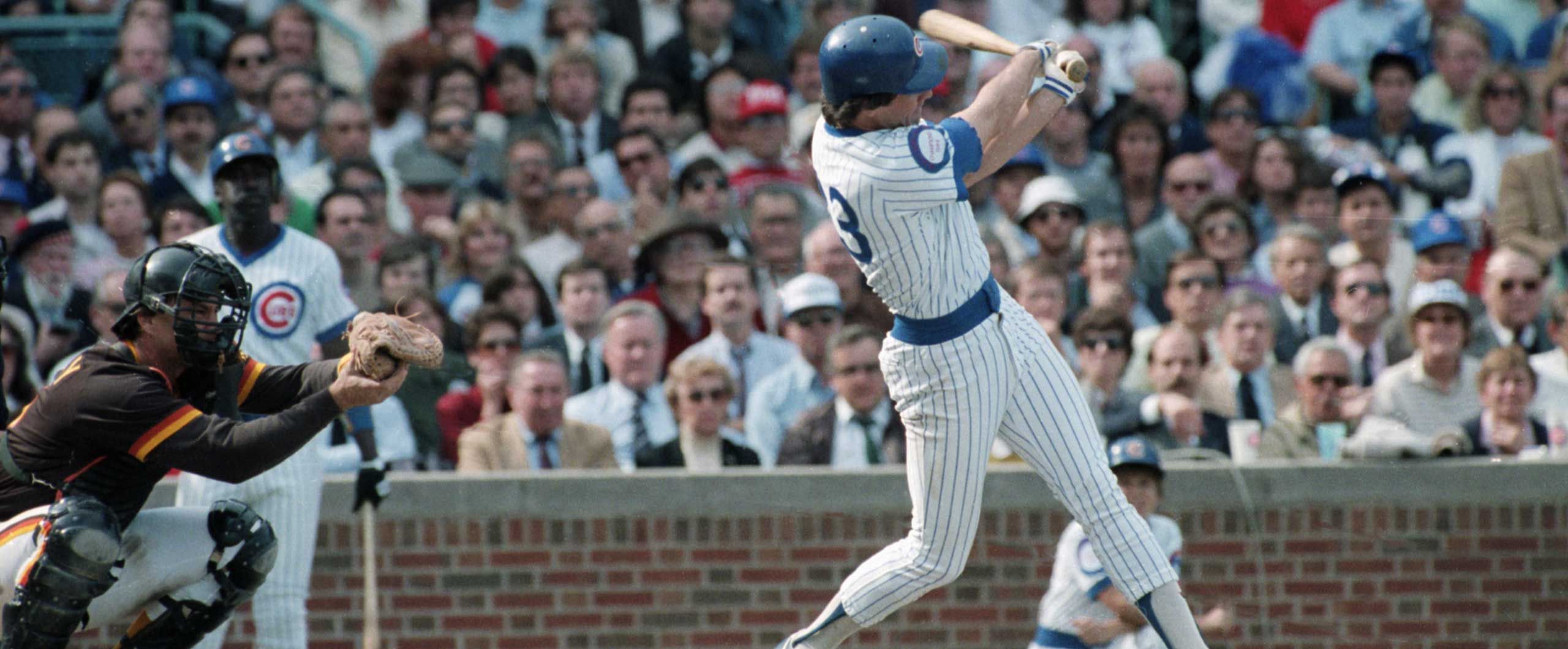 Jody Davis of the Chicago Cubs at bat during a game from his 1984