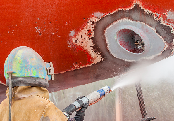 Technicians carrying out fabric maintenance on a structure