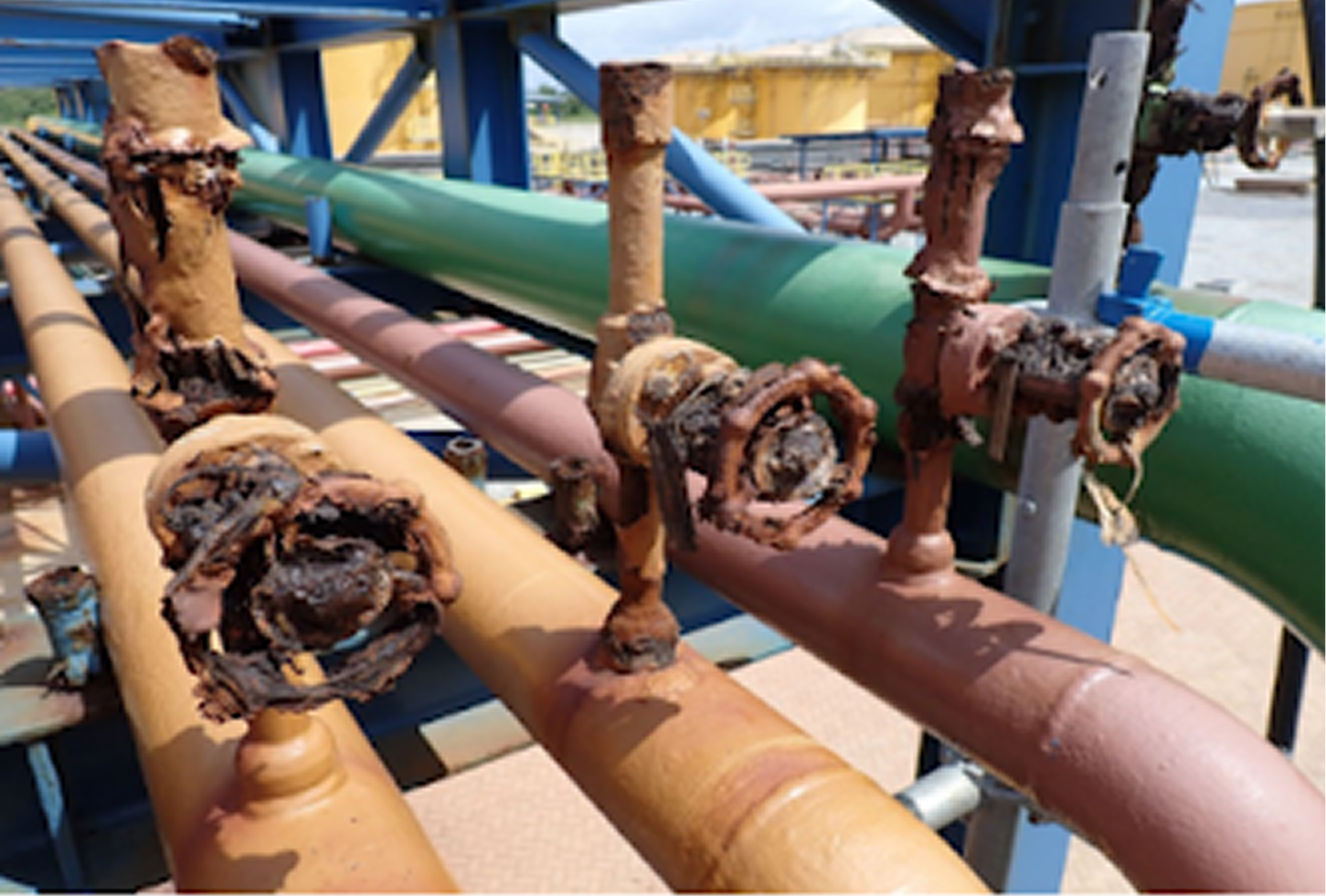 Technowrap composite repair of a leaking pipe at a power plant