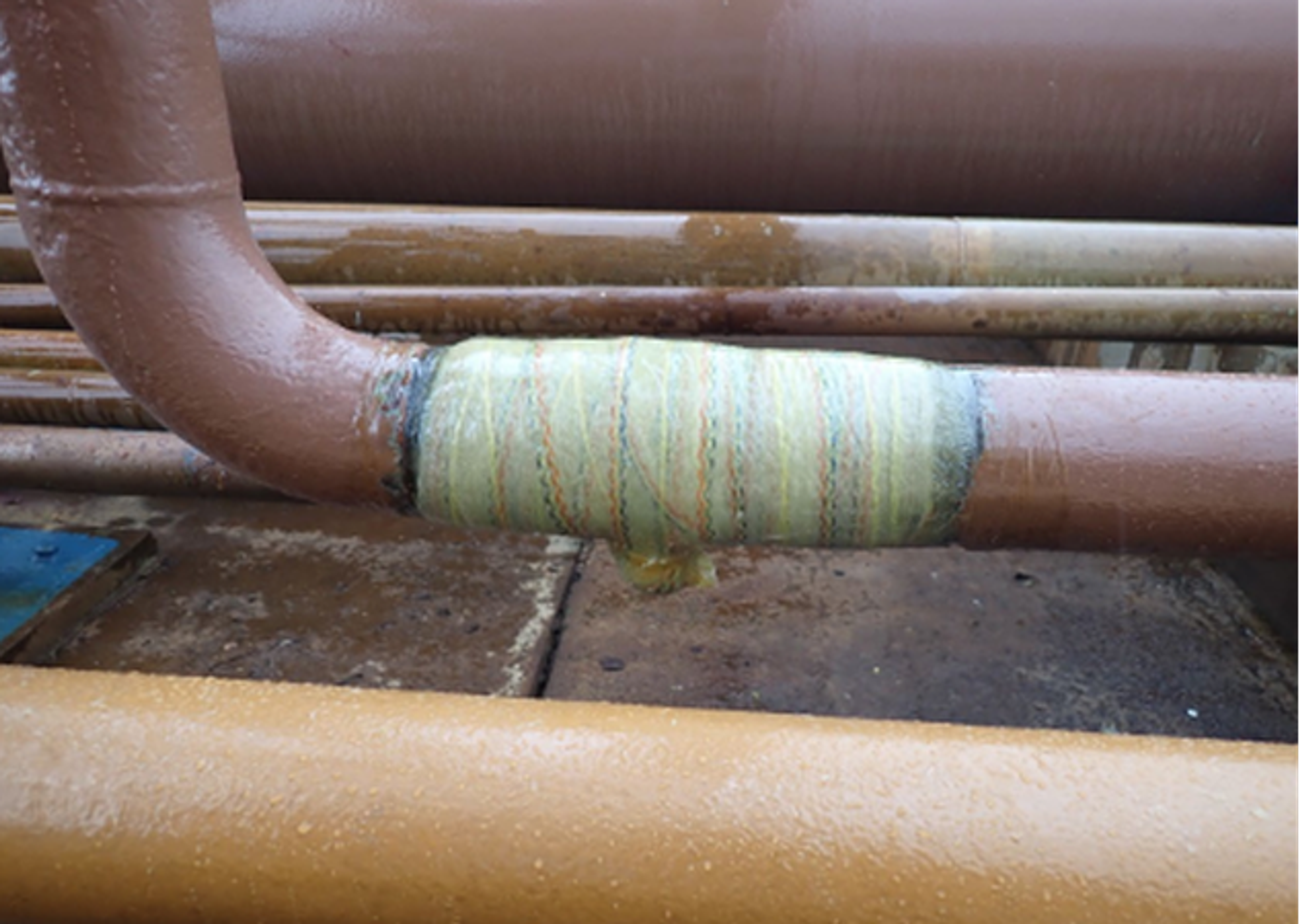 Technowrap composite repair of a leaking pipe at a power plant