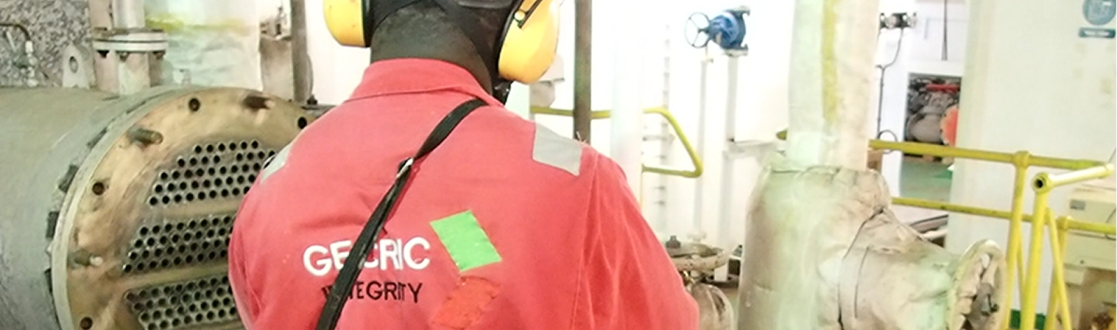Technician carrying out remote field testing on tube equipment