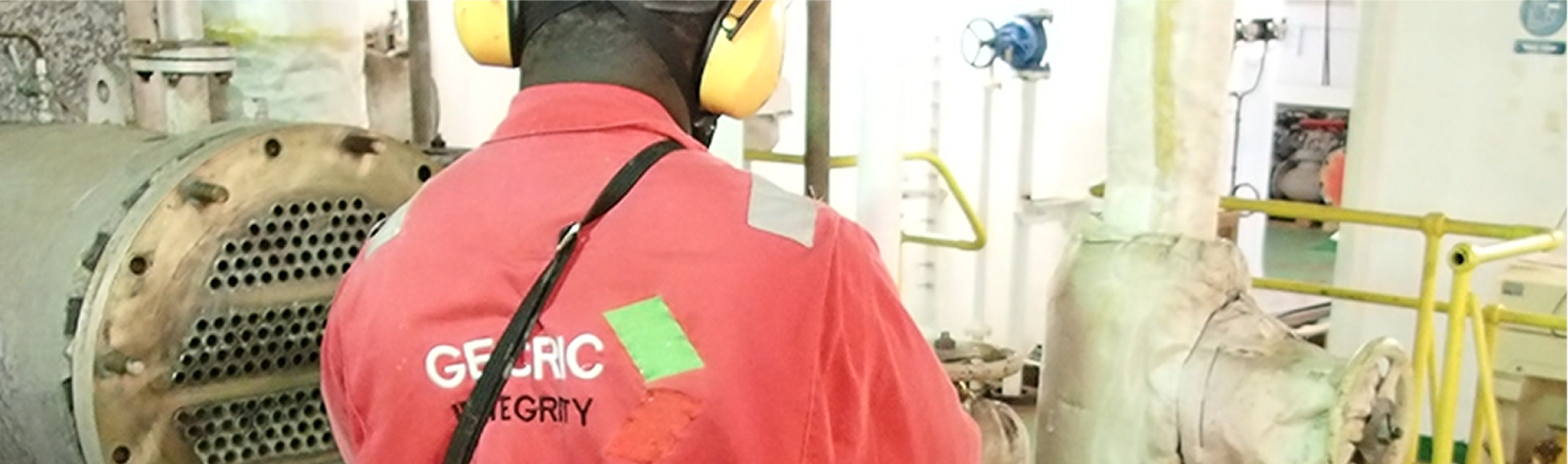 Technician carrying out remote field testing on tube equipment