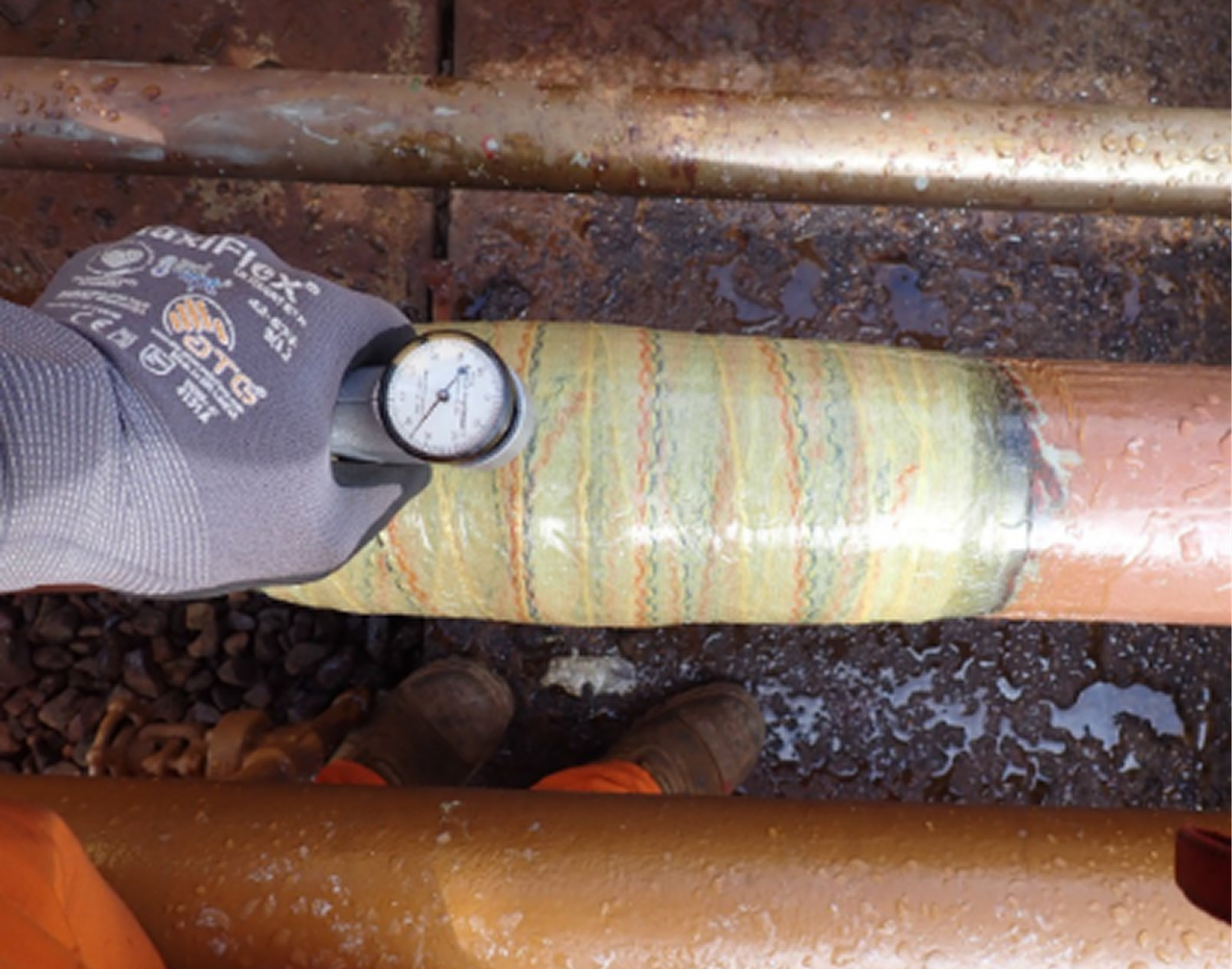 Technowrap composite repair of a leaking pipe at a power plant