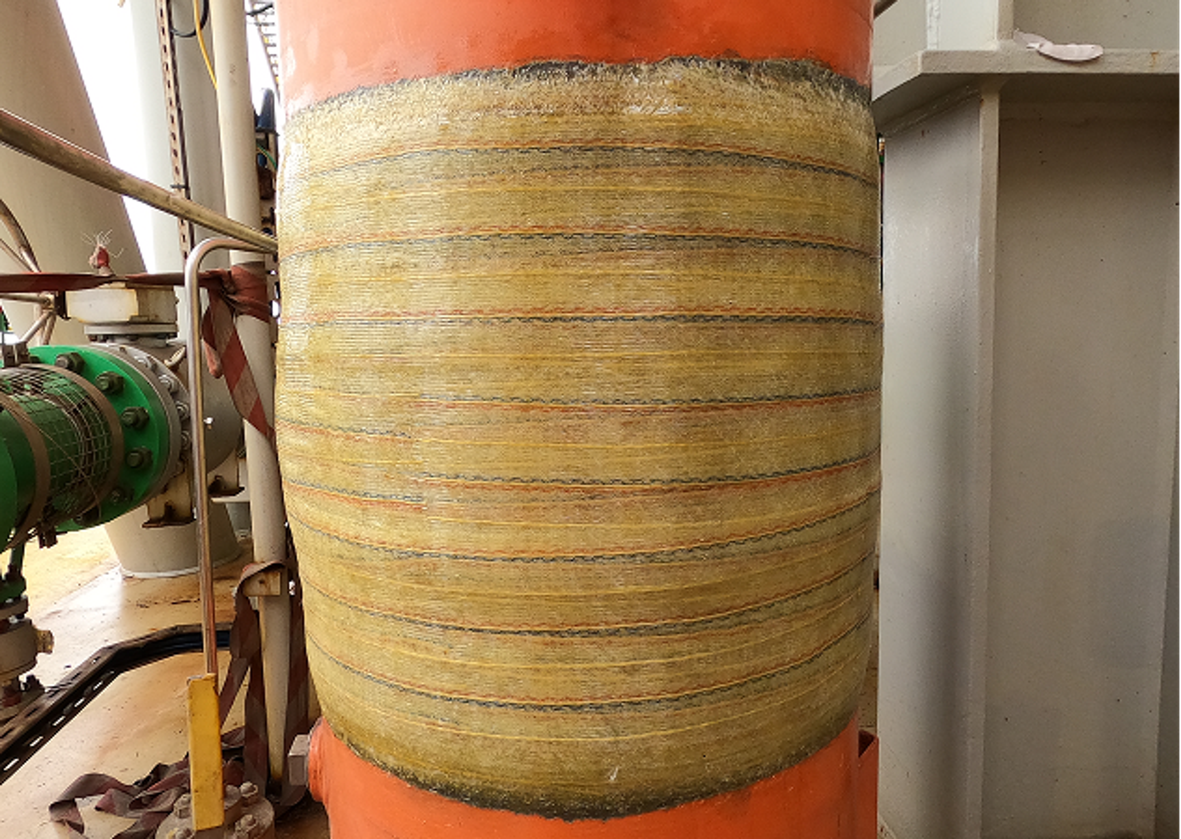 Technowrap composite repair on an FPSO air buffer bottle