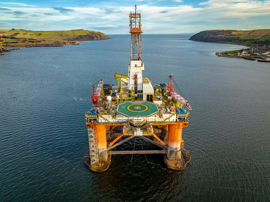 Helideck on an offshore platform undergoing integrity testing