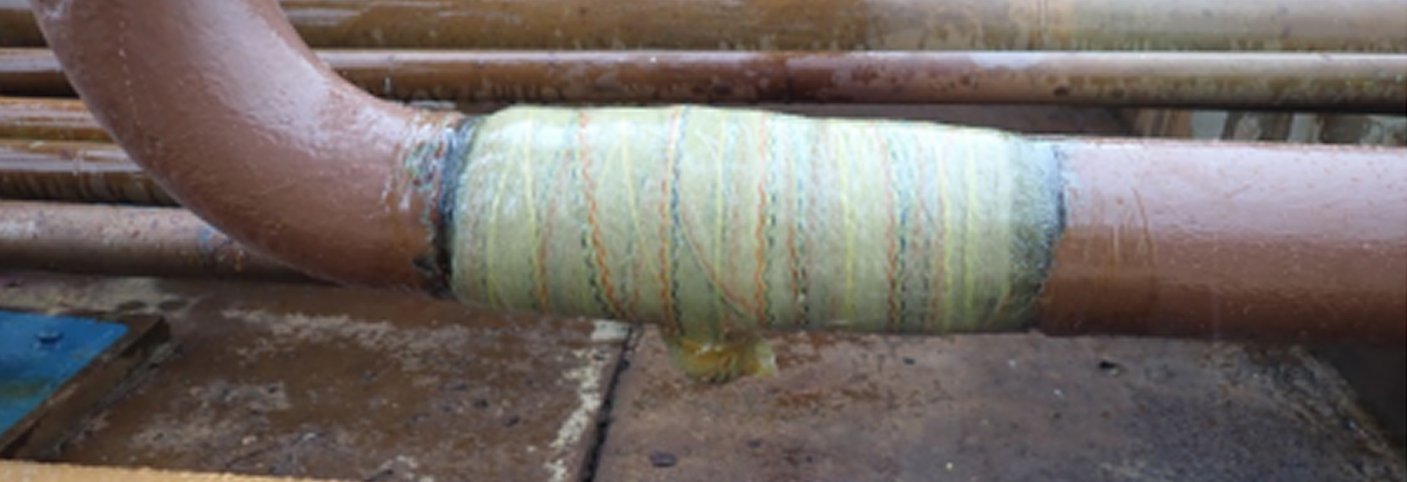 Technowrap composite repair of a leaking pipe at a power plant