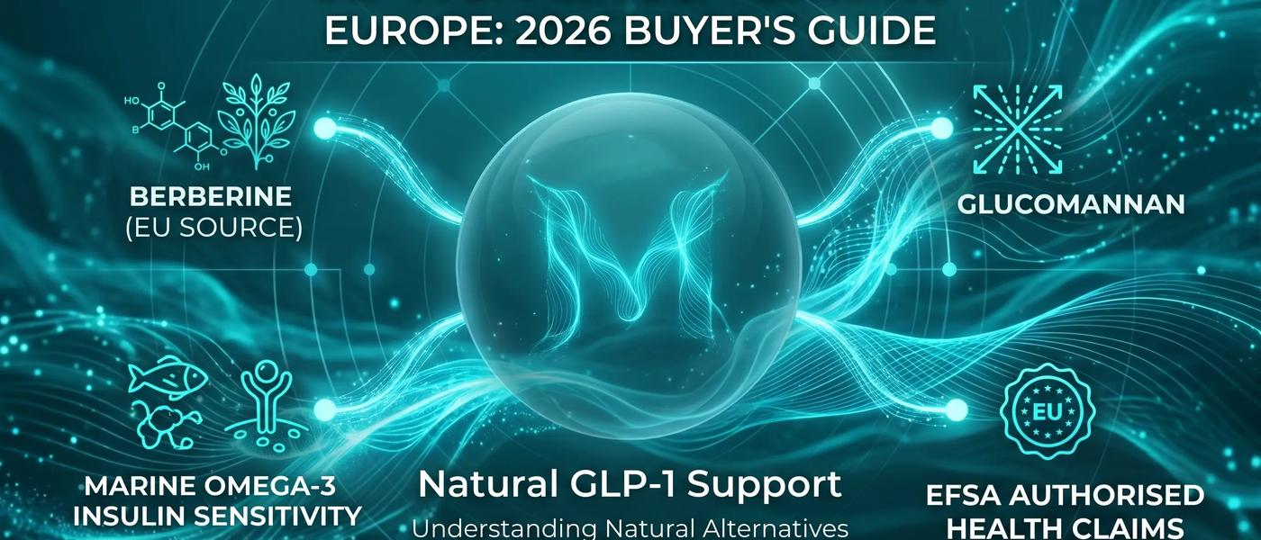 Abstract marine composition in deep teal and bioluminescent cyan, symbolising the GLP-1 pathway originating in intestinal L-cells