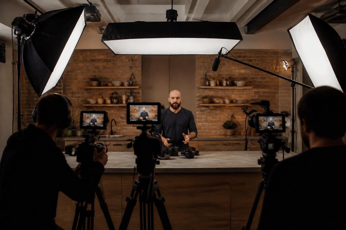 Professional product filming setup