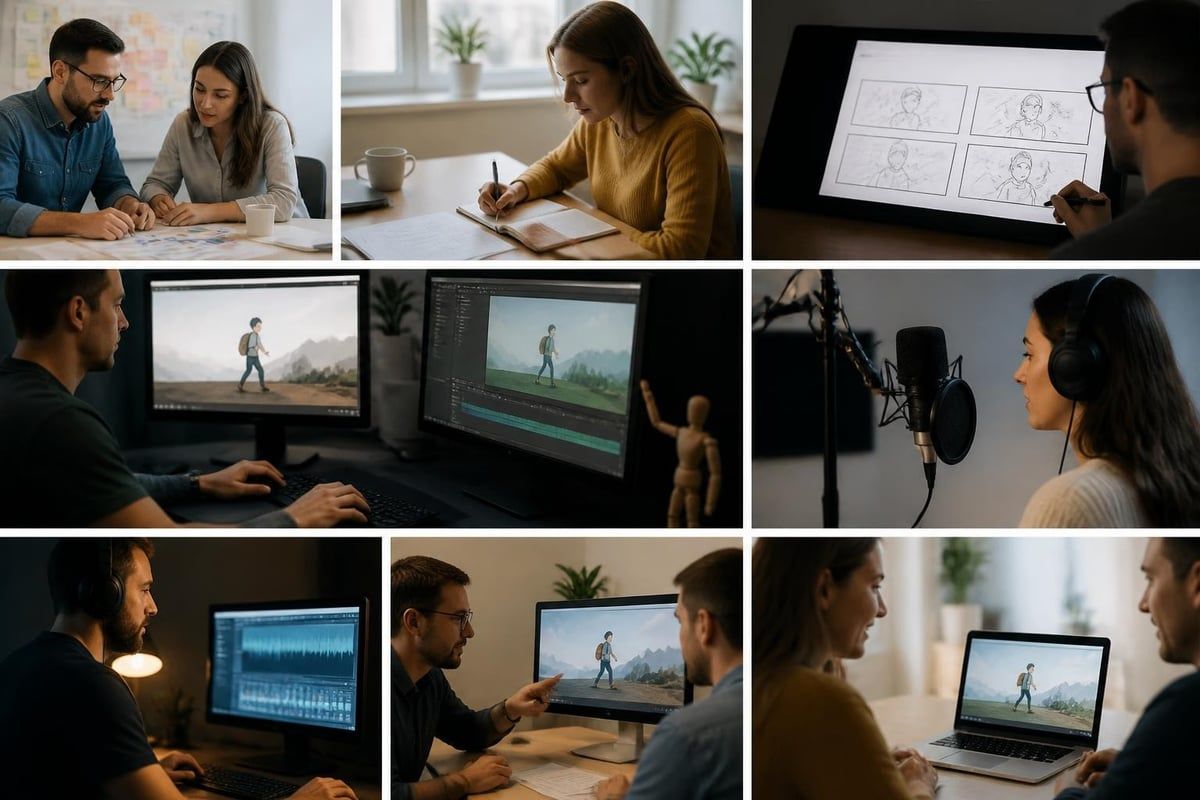 Animation production workflow stages
